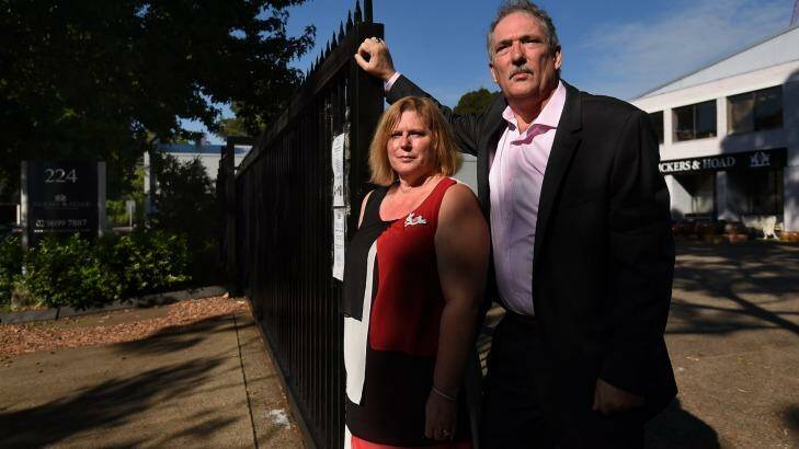 Colleen Vickers and her husband Colin, pictured here in front of their antique and auction business Vickers & Hoad in Waterloo, are victims of serial fraudster Stephen Larkin.  Photo: Kate Geraghty
