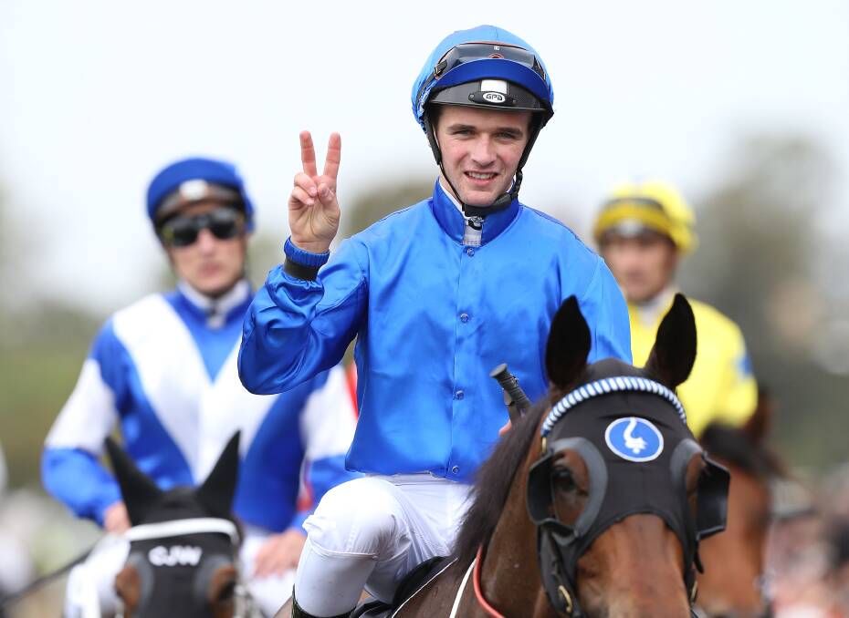 Sam Clipperton escaped serious injury when his mount came down at Kembla Grange. Picture: GETTY IMAGES