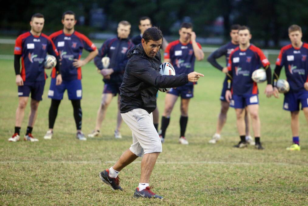 Andrew Johns attends Wests' training session at Parrish Park. Picture: ROBERT PEET