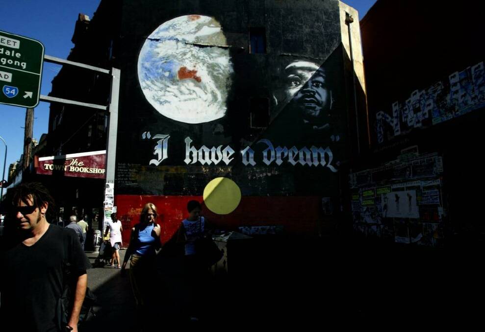 Heritage listed: the I Have A Dream mural on King Street, Newtown.  Photo: Tamara Dean