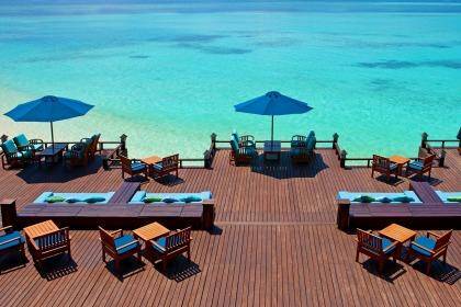 Beach-front delight: Sheraton Maldives Full Moon Resort & Spa.