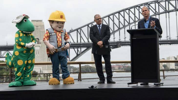 Minister John  Ajaka and Australia Day ambassador Peter Greste launch the Australia Day Festivities at the Opera House. Photo: Nic Walker