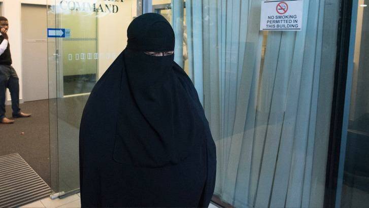 Moutia Elzahed refused to stand for District Court judge Audrey Balla and refused to give evidence without her face covering on. Photo: Christopher Pearce