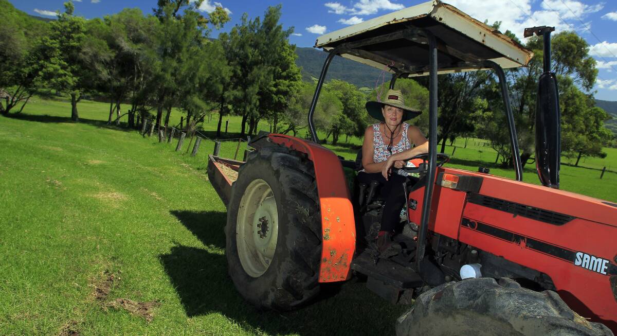 Former high-flyer, now Jamberoo Valley Farm owner, Tass Schmidt runs programs introducing newbies to the simple life.Picture: ANDY ZAKELI