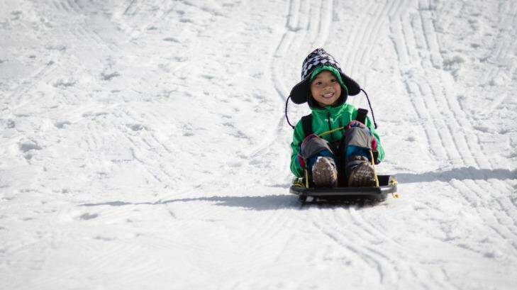 Many families visited the Snowy Mountains ski resort for the opening long weekend.
 Photo: Ben Stevens