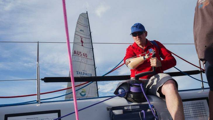 Sea legs: Brett Whiteley, a double amputee from sailors with disABILITIES. Photo:  Christopher Pearce/Fairfax Media