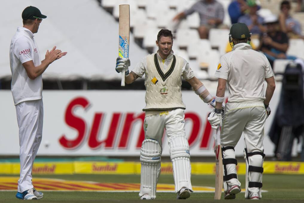 Man in charge: Michael Clarke celebrates a century against South Africa in March. Picture: GETTY IMAGES