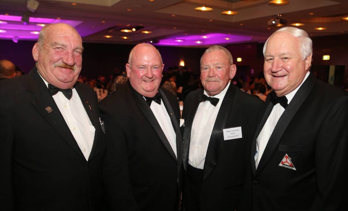 Peter Poulton, Warwick Hansen, Major General Hori Howard and Roger Summerill at The Illawarra Connection. Picture: GREG ELLIS