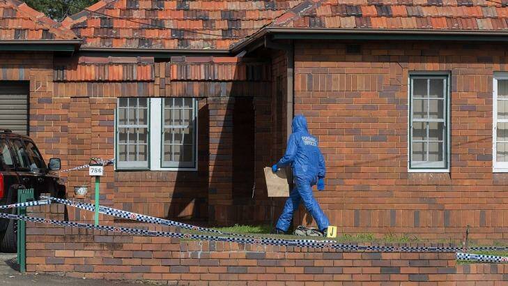 Police at the scene of a fatal stabbing at a party in Ryde.   Photo: Michele Mossop