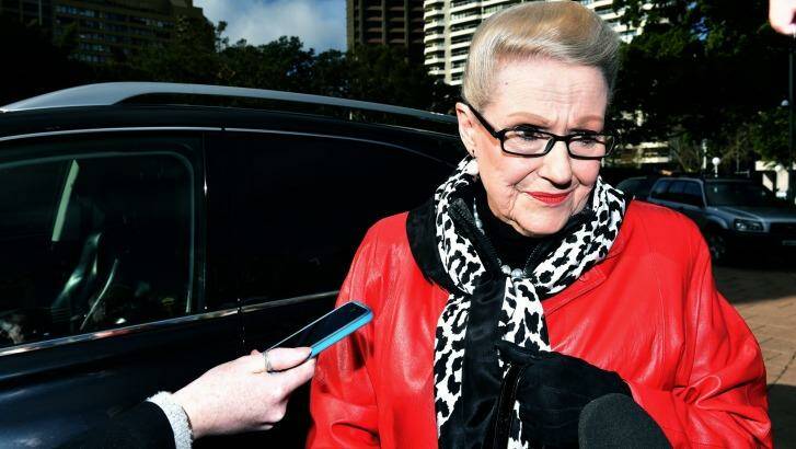 Bronwyn Bishop at a memorial service to commemorate the Battle of Fromelles at the Sydney War Memorial.  Photo: Steven Siewert