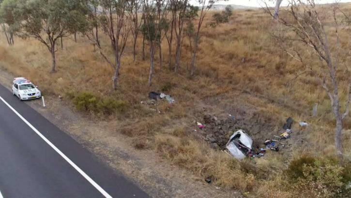A search party drove past the car several times as it was not visible from the road. Photo: TNV
