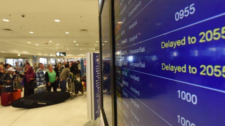 Passengers face delays at Sydney Airport. Photo: Nick Moir