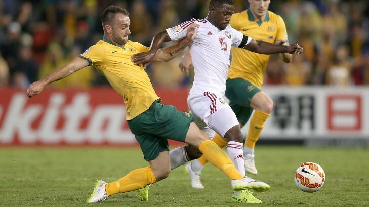 Ivan Franjic in action for Australia during the Asian Cup.