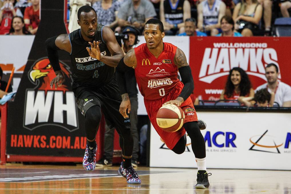 Wollongong Hawks American import Jahii Carson (right) has reportedly taken up an offer to play for Serbia club KK Metalac Valjevo. Picture: CHRISTOPHER CHAN