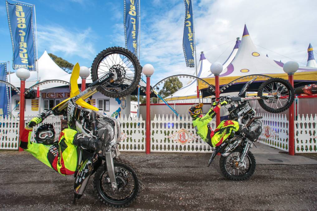 FMX Freestyle Kings riders Brodie Markham and Jake Smith will appear at the circus. Pictutre: ADAM McLEAN