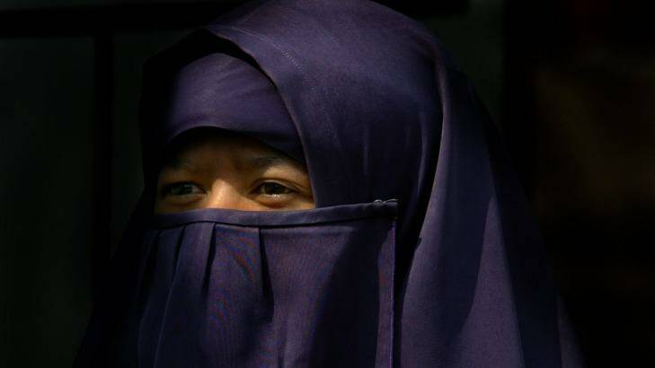 A veiled woman, labelled "a non-issue" by Bilal Rauf of the Muslim Lawyers Network. Photo: AFR
