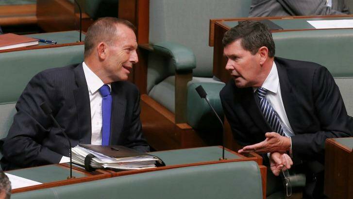 Backbenchers Tony Abbott and Kevin Andrews during question time earlier in the year. Photo: Alex Ellinghausen