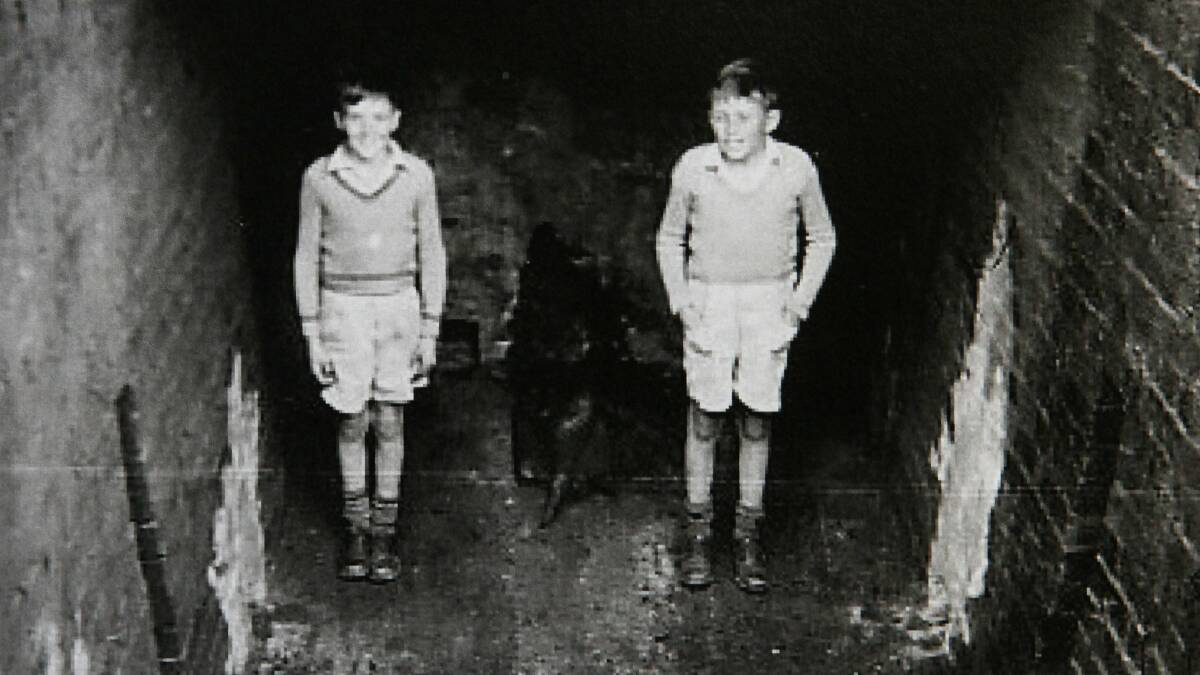 This 1953 picture shows David (left), aged 9, and Chris Cartledge, 10, in one of the charcoal pits.