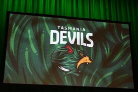 The Tasmania Devils, the next AFL club, has been launched on the Apple Isle. (Loic Le Guilly/AAP PHOTOS)