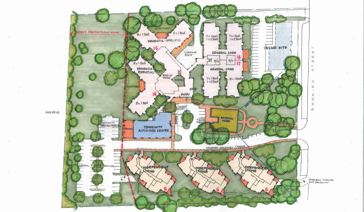 Bold vision: When complete the 3.3-hectare hospital site will contain a new 134-bed Blue Haven nursing home, 55 independent living units and 16 assisted living units.