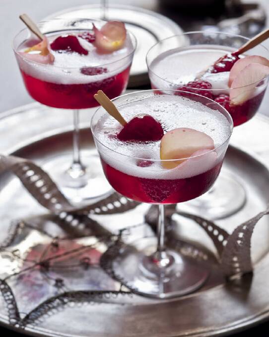 Karen Martini's rosewater and raspberry popsicle with Rose <b><a href="http://www.goodfood.com.au/good-food/cook/recipe/rosewater-and-raspberry-ice-with-sparkling-wine-20121203-2aqlt.html">(recipe here)</a></b>. Photo: Marina Oliphant