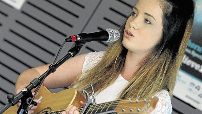 Solo artist: Year 10 student Erin Hand performing in the Southern Stars launch yesterday.Picture: GREG TOTMAN