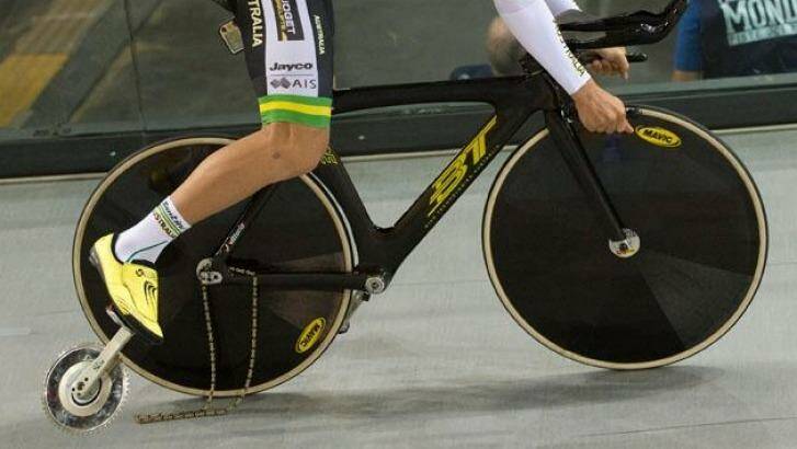 The Australian men's team pursuit outfit suffered some mechanical issues. Photo: Twitter/Cycling Australia