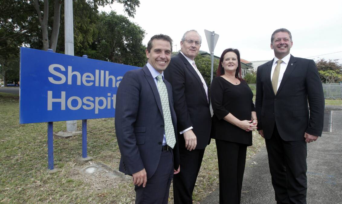 Keira MP Ryan Park, opposition health spokesman Walt Secord, Shellharbour MP Anna Watson and Labor candidate for Kiama Glenn Kolomeitz at Shellharbour Hospital.Picture: ANDY ZAKELI
