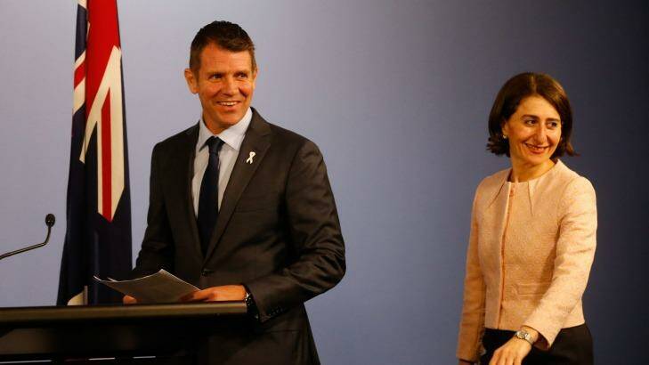 'A stunning result for the people of NSW': Mike Baird and Gladys Berejiklian on Wednesday. Photo: Peter Rae