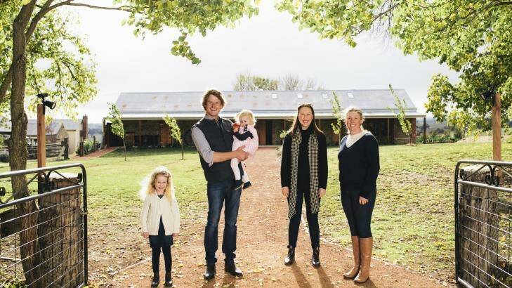 The Old Coach Stables at Gunning is hosting the Kick Bowel Cancer event on Saturday in support of Bowel Cancer Australia. Pictured are the organisers and family of Rob Dowling - Luke and Theresa Dowling with their children Penny, four, and Poppy, 20 months and Kelly Dowling.
 Photo: Rohan Thomson