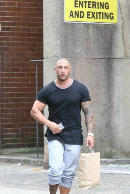 Sydney crime figure Pasquale  Timothy Barbaro, 35, leaving Newtown Police Station after posting bail. 