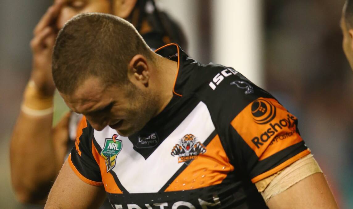 Robbie Farah is in doubt for Origin III after injuring his hand while playing for Wests Tigers against Penrith on Sunday. Picture: GETTY IMAGES
