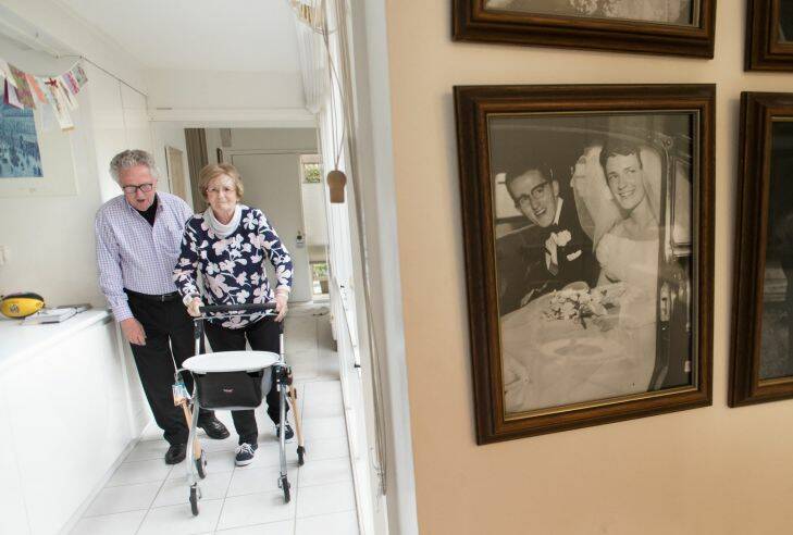 The Age, News. Trevor and Jenny Tiller in their apartment which has had renovations done to improve accessability.Pic Simon Schluter 3 August 2017.