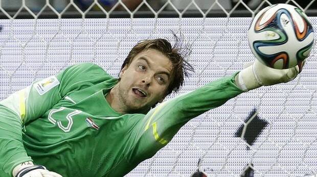 Penalty hero: Tim Krul came off the bench to save two penalties. Photo: AP
