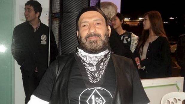 Man Monis dressed in garb from a chapter of the Rebels Outlaw Motorcycle Club. Photo: Department of Justice