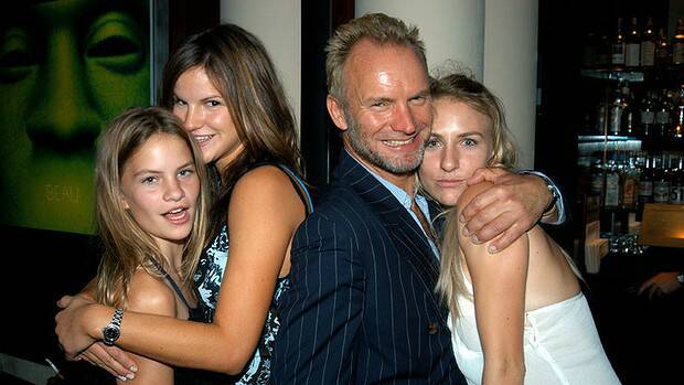 Sting, with daughters Coco, Mickey and Kate in 2003. Picture: GETTY IMAGES