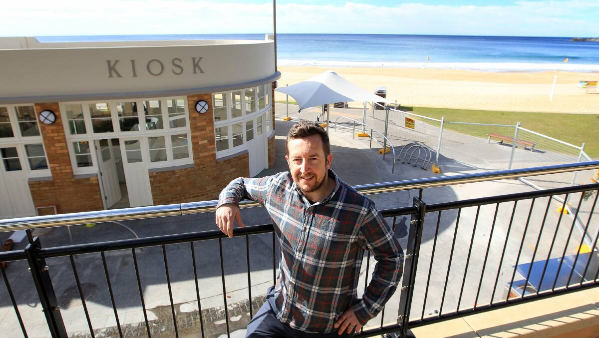 As new: The refurbished North Beach kiosk, with owner Stan Crinis, reopens on Thursday. SYLVIA LIBER