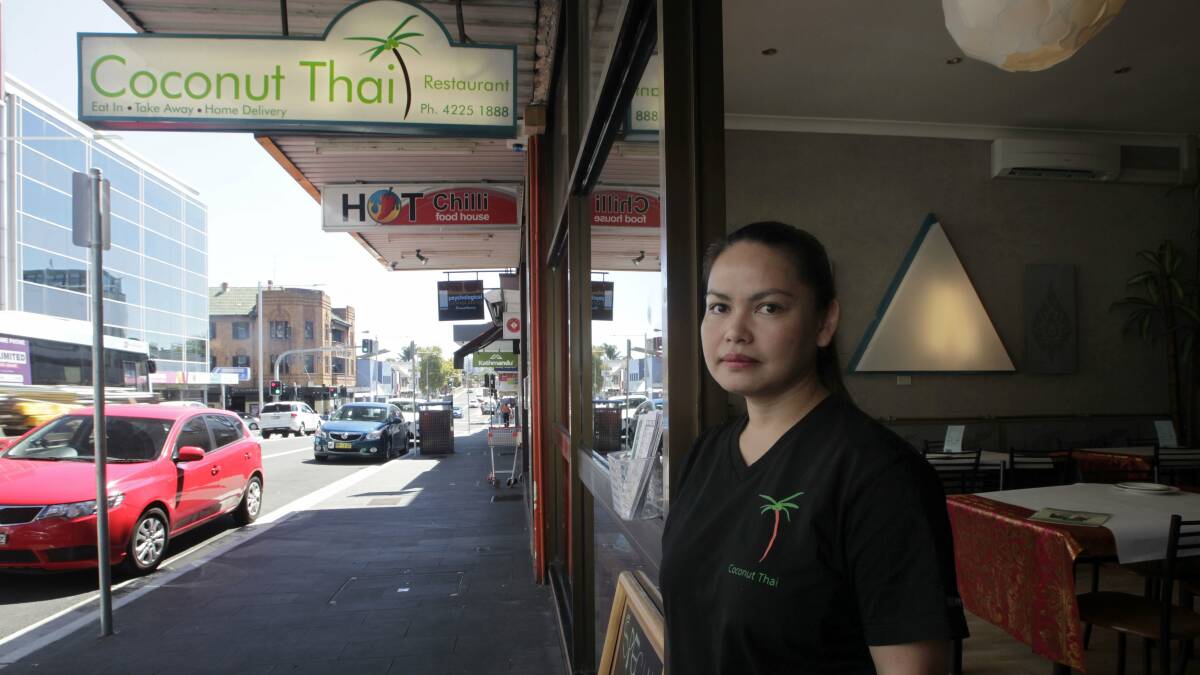 Tough times: Coconut Thai restaurant owner Suban Phutkhunthot on Keira Street has been struggling to gain business since the opening of new GPT complex across the road. Picture: ANDY ZAKELI
