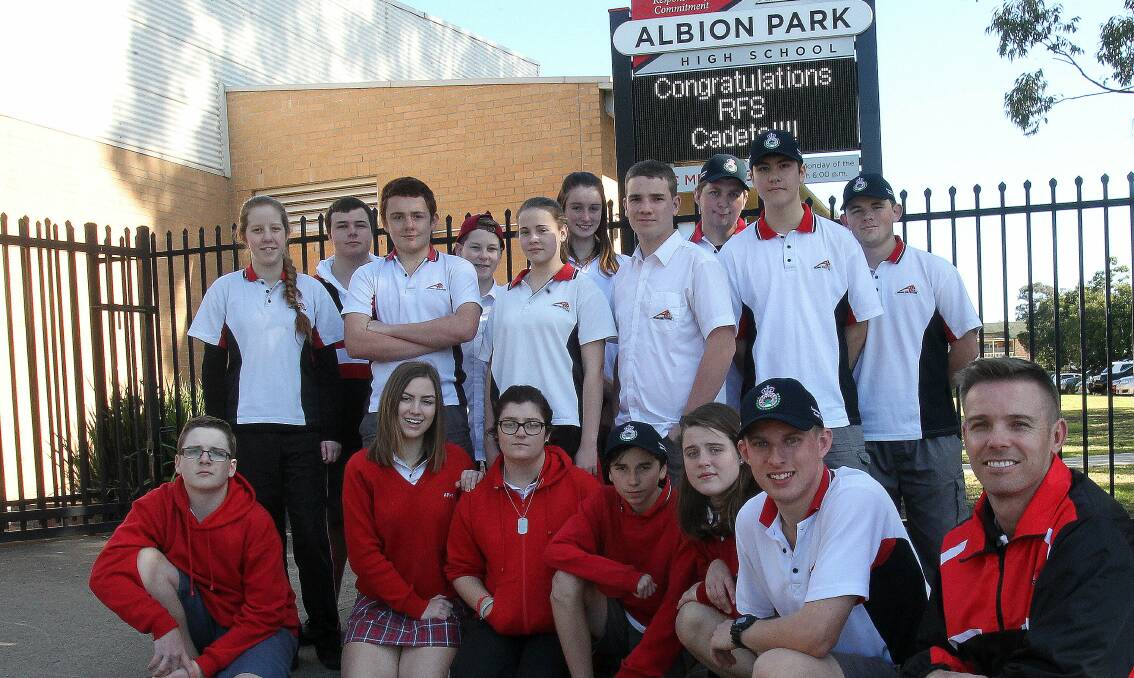 Practical skills:  Students from Albion Park High School graduated from an RFS cadet program with flying colours last week. Picture: GREG TOTMAN