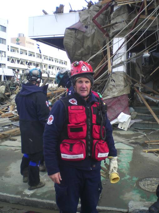 Recovery mission: Clayton Allison in Japan after the 2011 tsunami as part of an Urban Search and Rescue Taskforce.