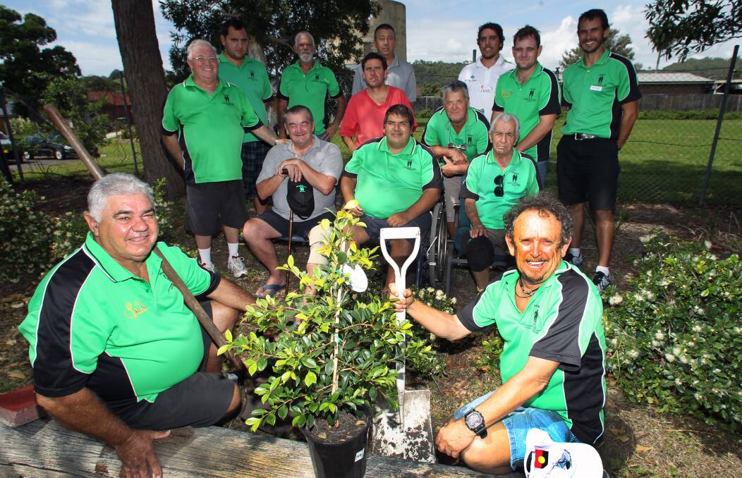 Memorial: The Illawarra Koori Men's Support Group commemorates the seventh anniversary of the Australian Parliament's Stolen Generation apology with a tree planting ceremony. Picture: GREG TOTMAN