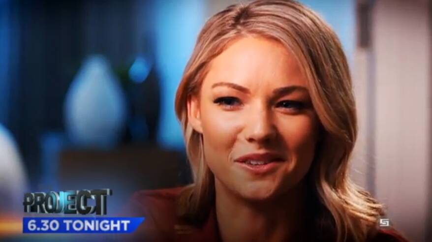 Speaking out: Sam Frost makes her feelings known on The Project. Photo: Channel Ten
