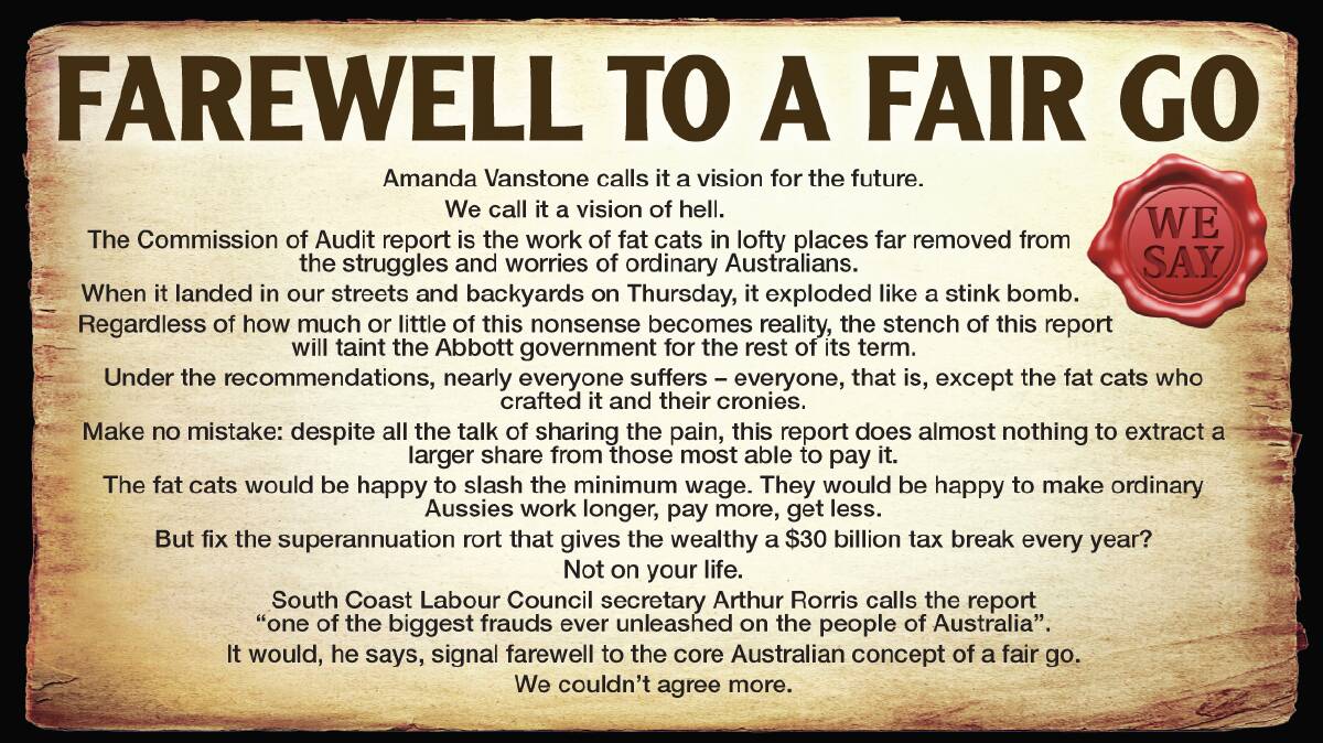 Farewell to a fair go: Commission of Audit