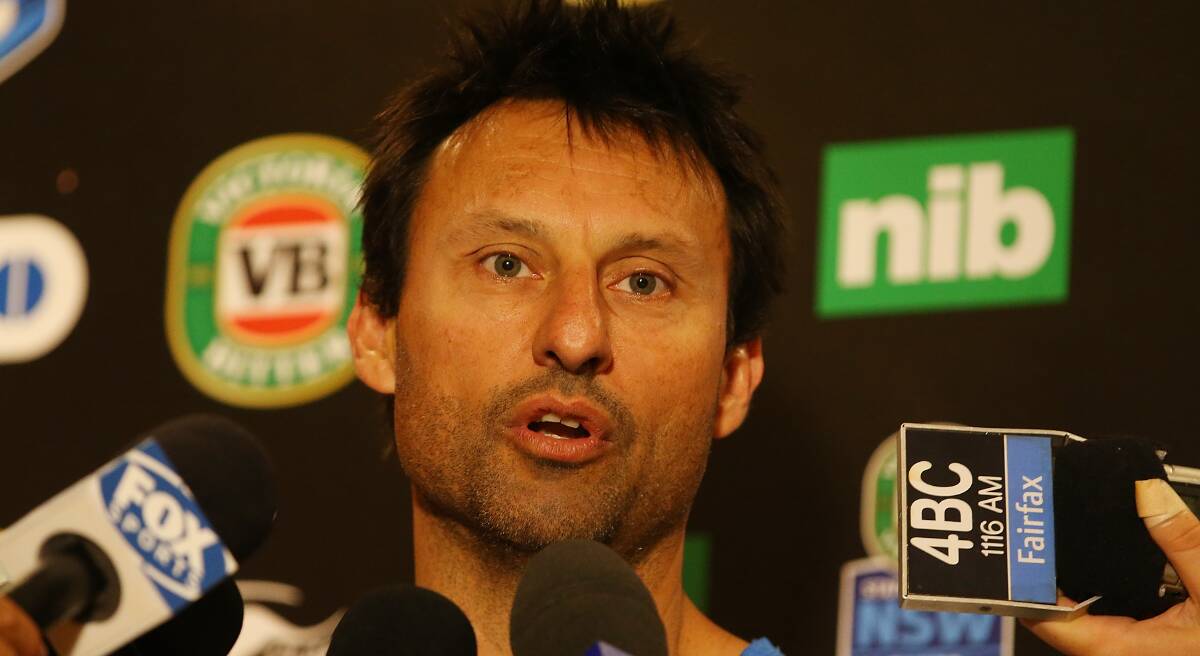 Laurie Daley speaks to the media on Tuesday. Picture: GETTY IMAGES
