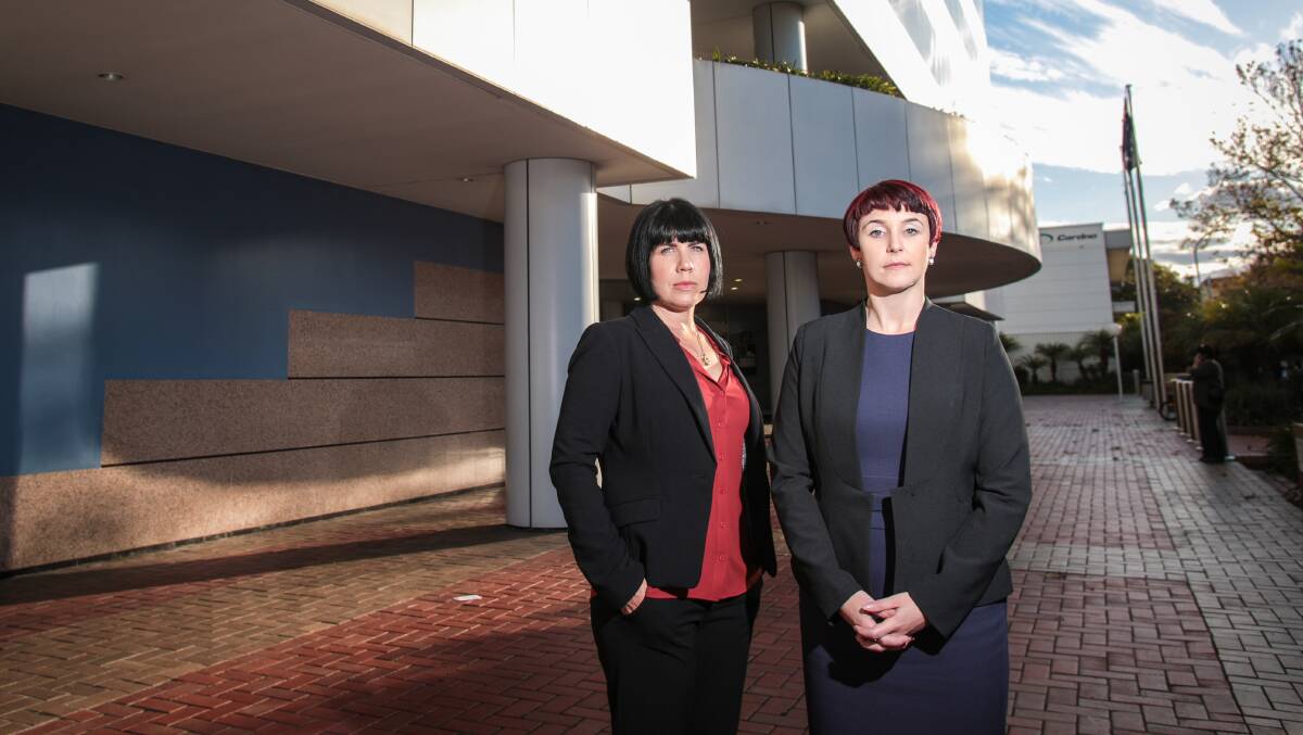 Calling for funds: Hansons family law solicitor Hayley Williams and District Law Society’s family law chairwoman Lorelle Longbottom. ADAM McLEAN
