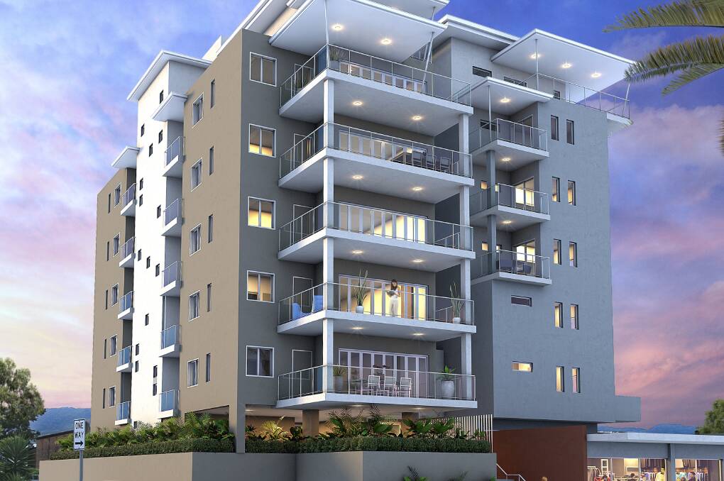 Inner-city living:  An artist’s impression of the eight-storey, 25-apartment development to be built at 10 Thomas Street, Wollongong, and known as City Breeze. 