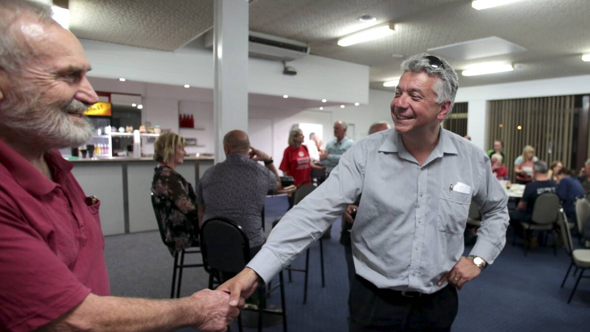 Arthur Rorris with supporters at Wollongong Tennis Club. Picture: ADAM McLEAN
