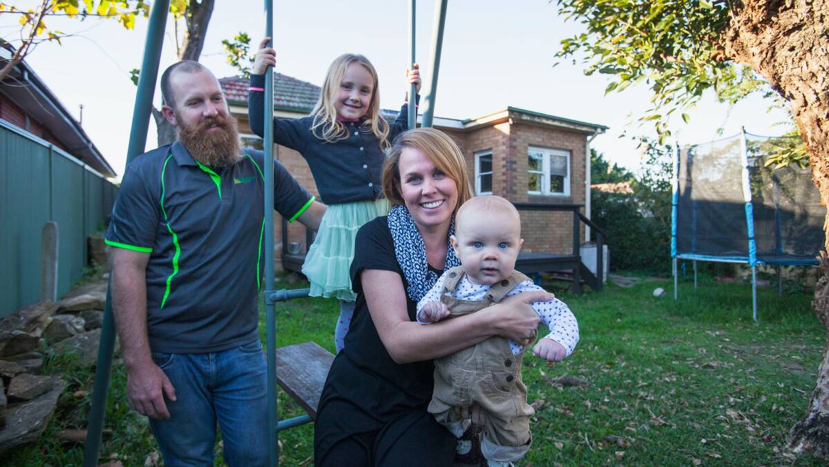Adam and Emily Prince with their children Indiana 5 and Oliver 7 months. Photo: Fiona Morris