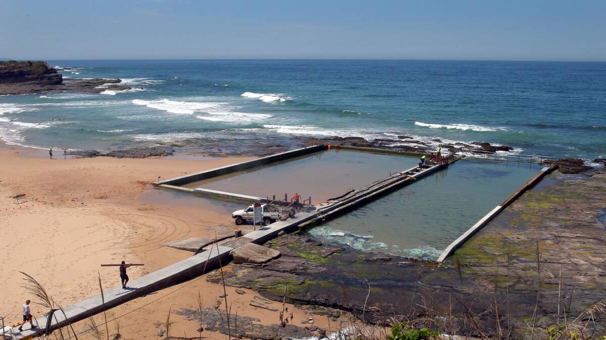 Austinmer pool renovations have gone over schedule. Picture: KIRK GILMOUR
