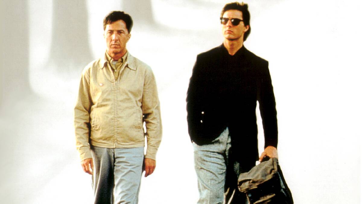 Dustin Hoffman and Tom Cruise in the movie Rain Man.